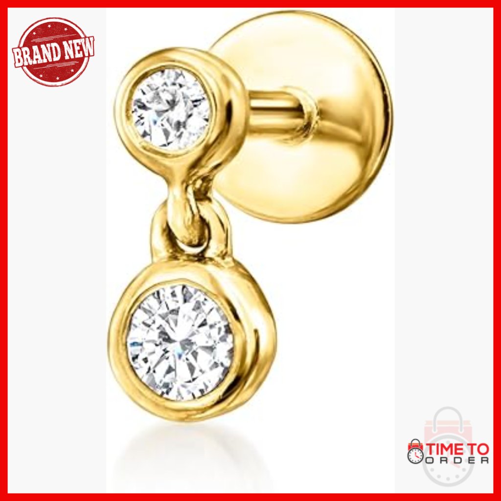 14kt Yellow Gold Diamond Stud Earrings 0.05ct Flat Back